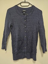 ​Tommy Hilfiger Cardigan S PIMA BAUMWOLLE Zopfmuster Strick Navy Blau