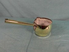 Stieltopf Milchtopf Antik Messing Ausguß um 1920 Handgefertigt Unikat Topf 3b8