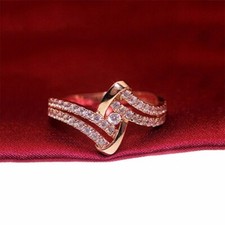 Damen Ring 585 Rose Golde vergoldet mit einem Diamanten  Verstellbare Öffen