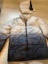 H&M Jungen Jugend Winter Jacke mit Kapuze Gr. 170 grau silber