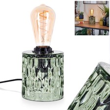 HOFSTEIN Pescara Tischlampe  Wohnzimmer Tischleuchte Glas/Metall in Grün/Schwarz