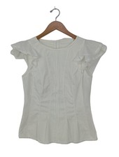 MARC CAIN ärmellose Bluse Damen Bluse Gr. DE 36 weiß Casual-Look