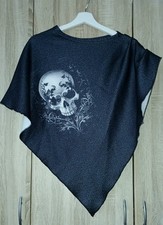 Toller Poncho Gothic Wich Alchemy Larp Einheitsgröße Totenkopf Skull Neu 