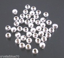 Glatte Versilberte Runde Kugel Zwischenring Perlen Metall 2,4 mm 3 mm 4 mm 5 mm 6 mm 8 mm