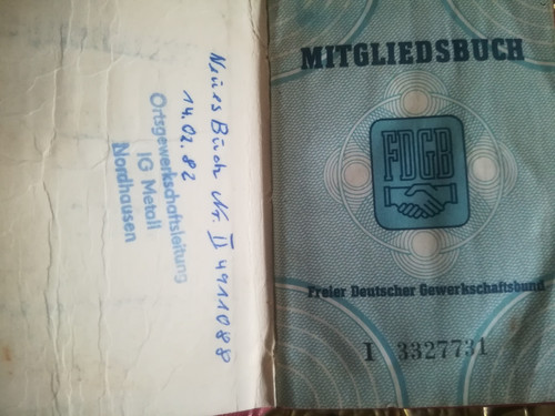 Fdgb mitgliedsbuch von 1971 - mitgliedsbuch,
