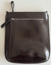 Pollini Damen Herren Leder Umhänge Tasche Kleiner Messengerbag Schultergurt Neu 