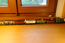 Fleischmann HO Konvolut, 6 teiliger Güterzug, teilweise gealtert, ohne OVP, DC