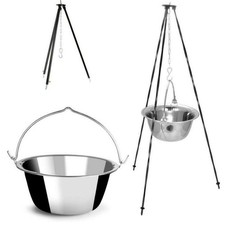 Ungarischer Gulaschkessel Edelstahl – 6-30L Dreibein Kessel für Outdoor