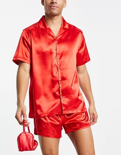 Asos rotes satin pyjama - asos,