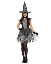 Silberne Hexe mit Spinnenmotiv