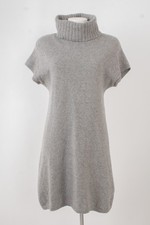 Marc O’Polo Damen Kleid Strickkleid Gr. M Grau Rollkragen Kurzarm Kaschmir Wolle