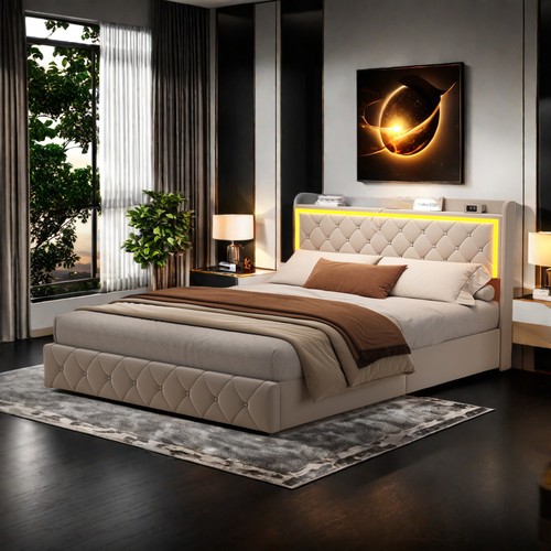 Polsterbett led doppelbett - polsterbett,