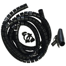 Flexible-Kabelspirale Spiralschlauch mit Einziehhilfe Ø 20 mm Länge 2.5m SCHWARZ