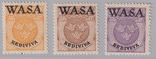 Schweden Spendenmarken Mi.Nr. 65 - 67 mit Privataufdruck "WASA / REDIVIVA"
