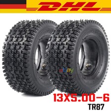 2xReifen inkl. Schlauch 13x5.00-6 Winkelventil für Aufsitzmäher Rasentraktor DHL