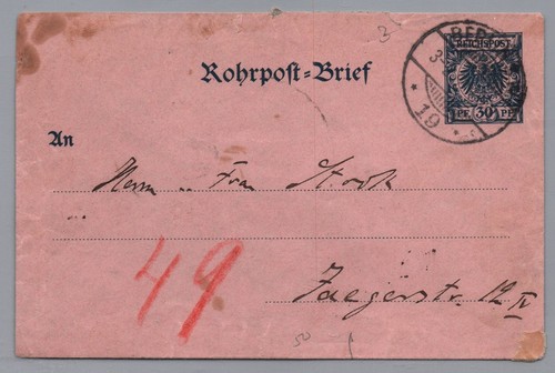 Deutsches reich rohrpost brief - reich,