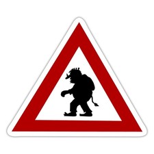 Norwegen Troll Gefahrenzeichen Aufkleber Sticker, max. 10 x 10 cm, 10 x 10 cm