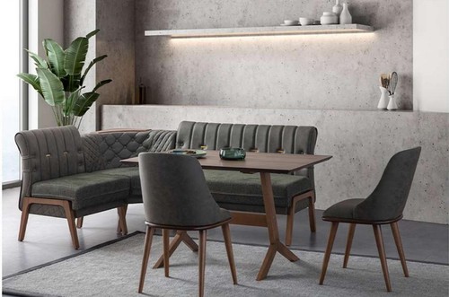 Graue esszimmer garnitur - esszimmer, holz