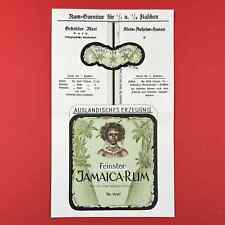 Rum Garnitur Etikett Jamaca Rum No. 9047 Gebrüder Illert, Hanau Lithografie