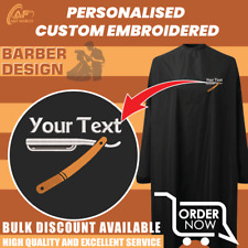 Personalisiertes besticktes langärmliges wasserdichtes Salonkleid Ihr Text Haar SPA