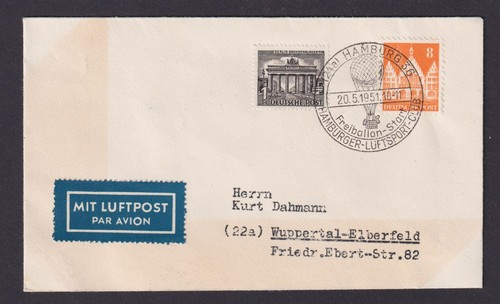 Ballon flugpost brief air mail - ballon,