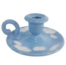 Kerzenhalter Vintage Keramik Himmel Blau Wolken Kerzenständer Kammerleuchter 90s