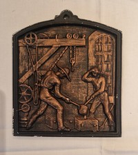 Gussbild / Gusseisen  Wandrelief  - Motiv Altes Handwerk - Zierguss