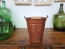 Z6644 Emaille Eimer | Wassereimer | EMAIL | ca. 5 Liter | braun-weiß | ALT