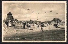 Ansichtskarte Burg / Fehmarn, Badeleben am Strand 1952 