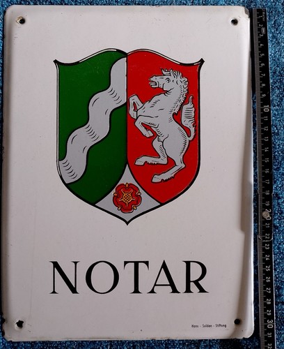 Notar nrw emaille schild - notar, ca