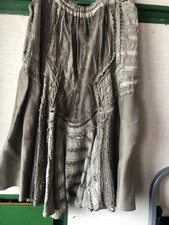 Langer Rock, Materialmix Gr. M,?Gothic, Flippig, Oliv