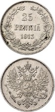 Russia-Finland 25 Pennia 1913