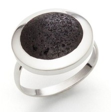 UVP 59,90€ DUR Schmuck Ring Lavasand, Silber 925/- Gr.52 (R4127)