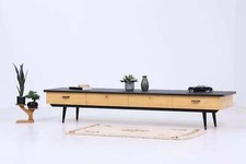 Vintage Lowboard 60er Jahre | Mid Century Sideboard mit Schubladen & Linoleum Ob