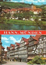 AK Hann. Münden Weser - Kirche, Campingplatz, Altstadt, Fachwerkhäuser -ca. 1985