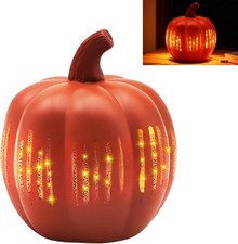 Beleuchteter Kürbis Deko Halloween Outdoor Herbst Garten Windlicht Sternennacht