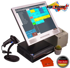 15" Handel KASSE für Imbiss Laden Supermarkt Kiosk mit Drucker Scanner TSE-konfo