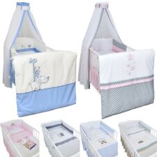 4-20 tlg. Baby-Bettset mit Stickerei Bettwäsche Himmel Wickelauflage NEU
