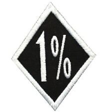 1% BIKER AUFNÄHER Biker Patch Kutte mc Rocker (6,5 x 8 cm) schwarz-weiss