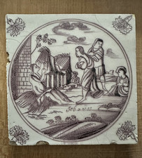 Bibelfliese Fliese Kachel antik alt antique dutch tile delft Art tuile tegel