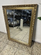 Spiegel, hochwertig, oval, Holzrahmen Prunk Alt Barock Gold Wandspiegel  81x62cm