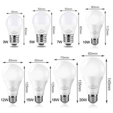 E27 LED Leuchtmittel 3W 5W 7W 9W 12W 20W Glühbirne Energiespar Lampen Birne 230V