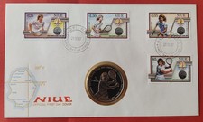 Niue * 5 Dollar 1987 BU * Seoul 1988 * Steffi Graf  Numisbrief  * Coin Cover TOP