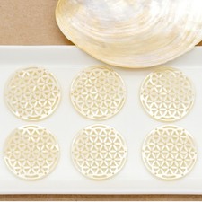 6 große natürliche Perlmutt Anhänger Muschel Blume Kette Ohrringe Armband DIY