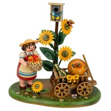 Landidyll Hubrig Sommerblumenranke Erntewagen Brunnen Holzdeko Erzgebirge Sommer