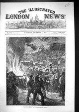 Altes 1872 Stormy Sea Ship