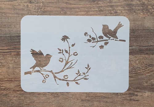 Schablone vögel aus zweigen - schablone,