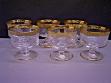 MURANO MEDICI GOLDRAND: 6 SEKTSCHALEN: INTERGLASS FLORENCE STYLE: HANDARBEIT