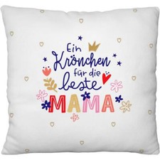 Sheepworld Plüschkissen Krönchen für die Beste Mama Kuschelkissen Kissen Muttert