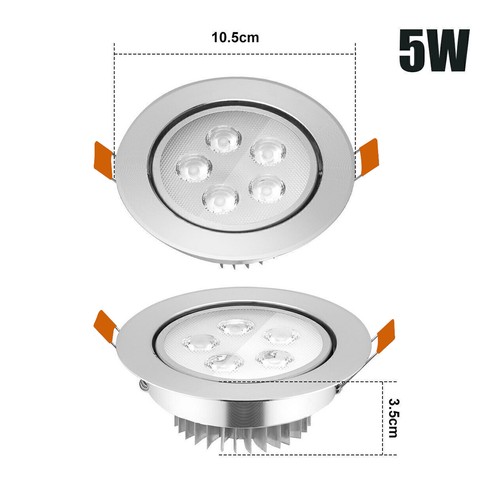 10x led einbauleuchte 5w - 5/10x,